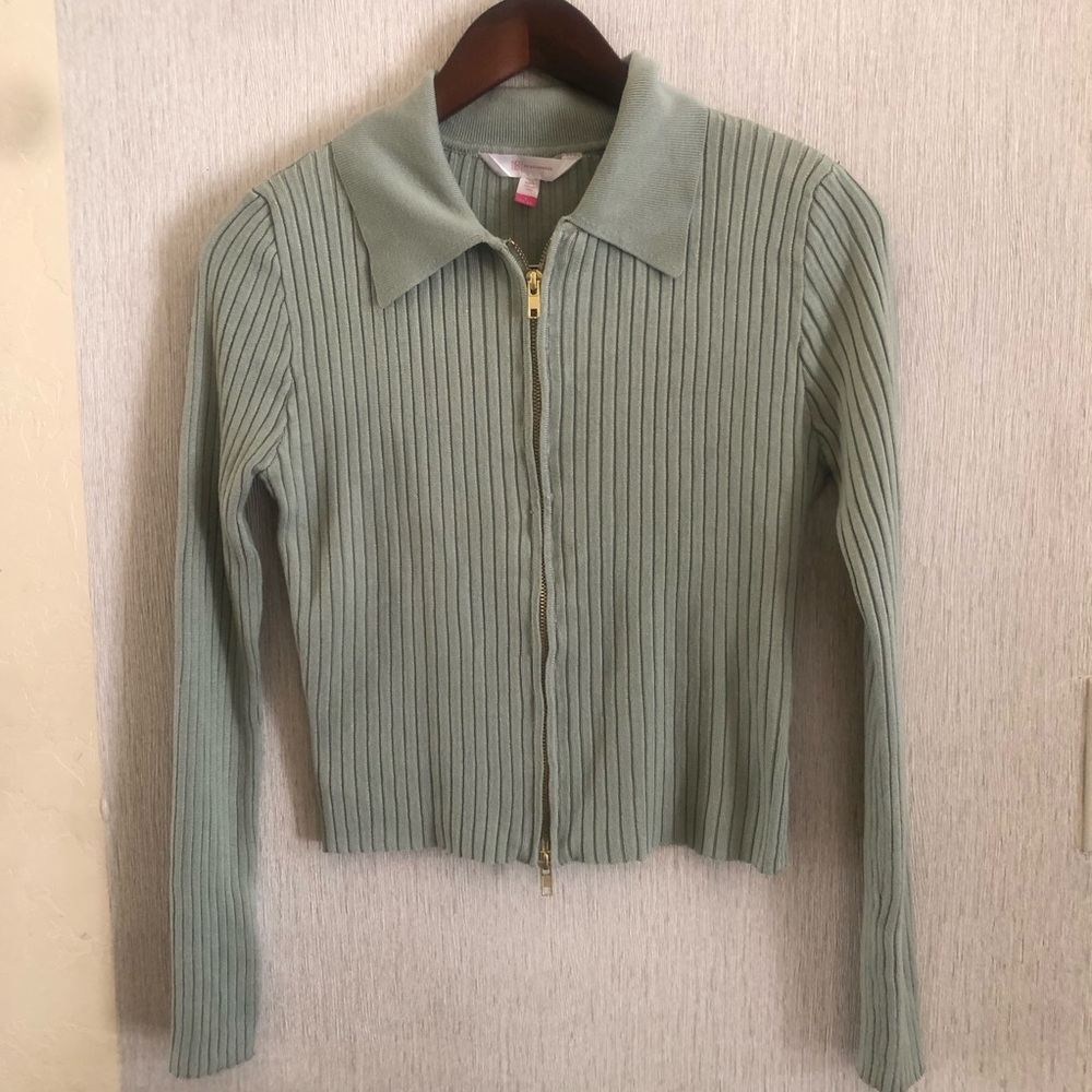 No Boundaries Sage Ribbed Knit Cardigan